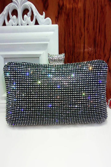 Svart Spakly Rhinestone kveldsveske